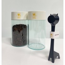 單閥透氣儲豆罐+長頸鹿咖啡豆勺